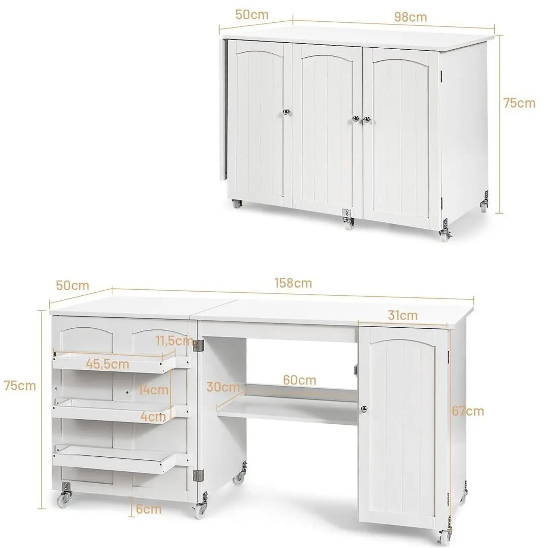 Письменный стол Costway HW66623WH (White) - 5