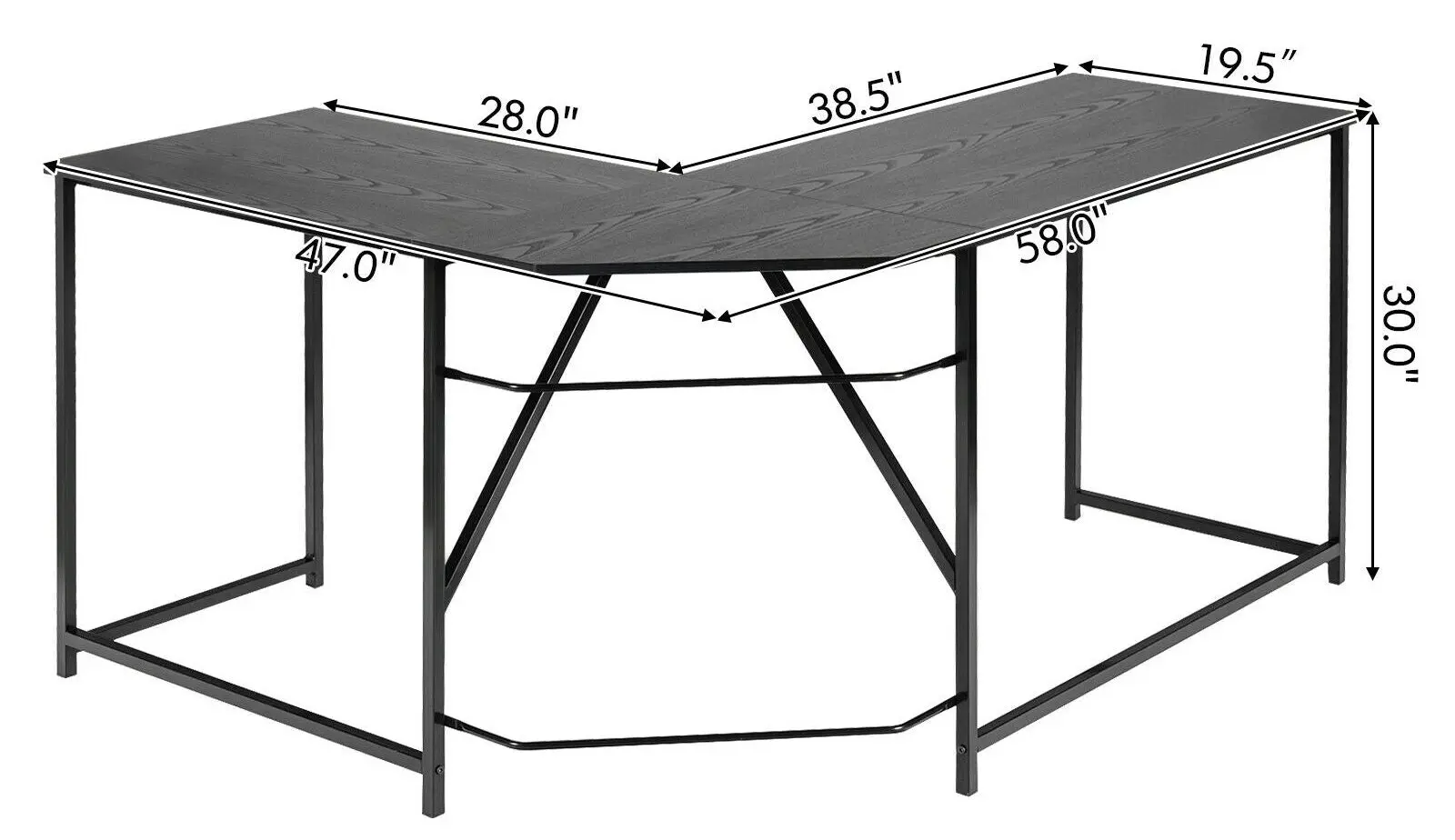 Письменный стол Costway HW67176BK (Black)