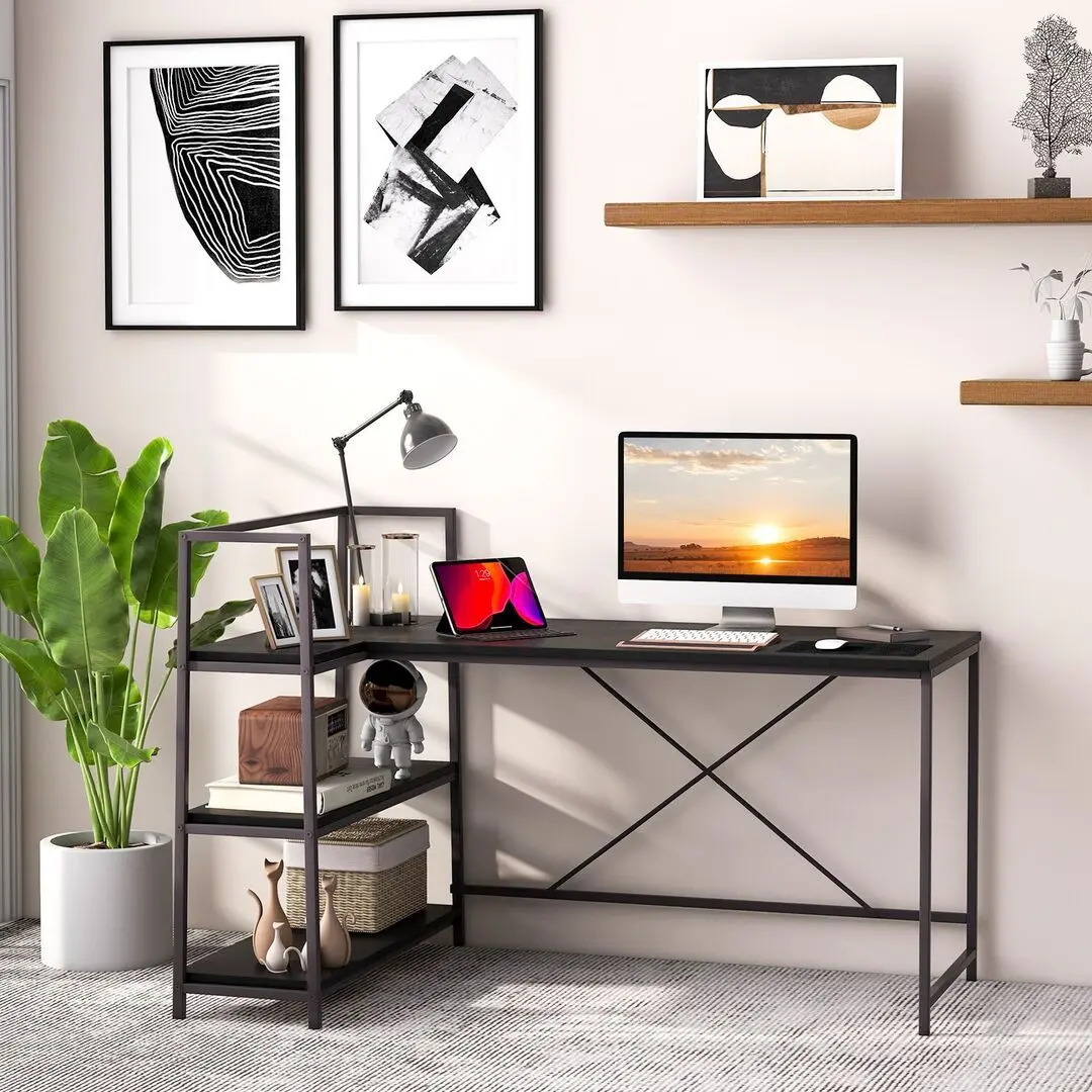 Masa de birou Costway HW67502BK (Black)