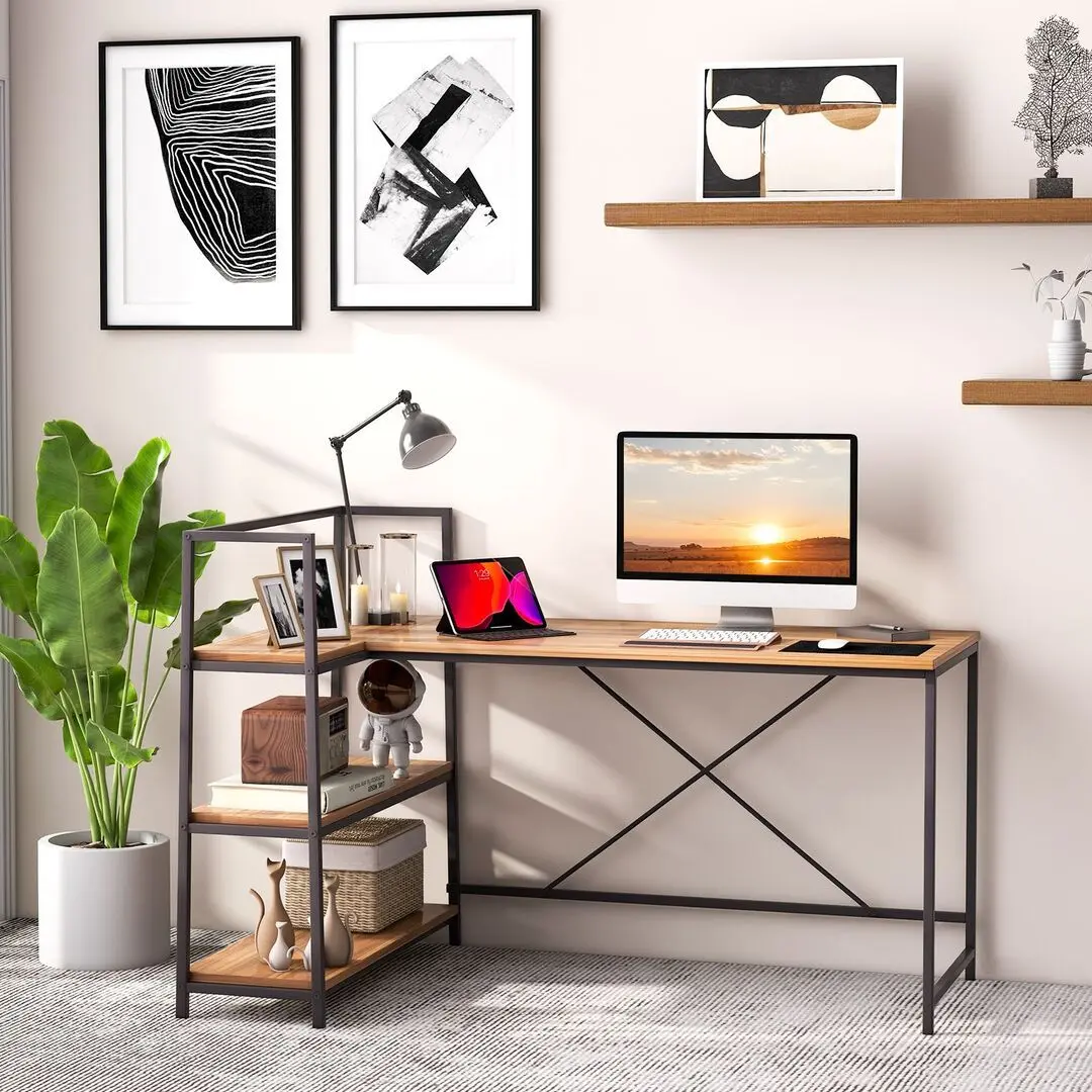 Masa de birou Costway HW67502WT (Walnut)