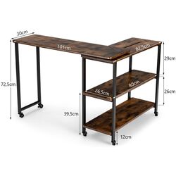 Masa de birou Costway JV10128CF (Brown) Thumb