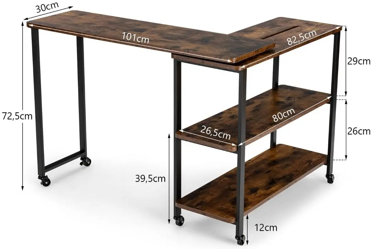 Masa de birou Costway JV10128CF (Brown)