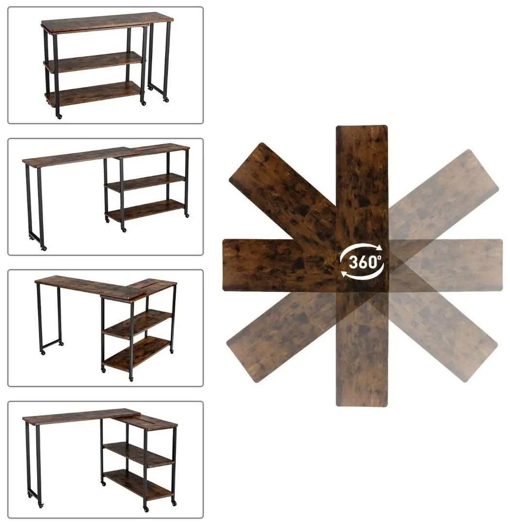 Masa de birou Costway JV10128CF (Brown)