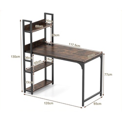 Письменный стол Costway JV10997DE-CF (Rustic Brown/Black) Thumb