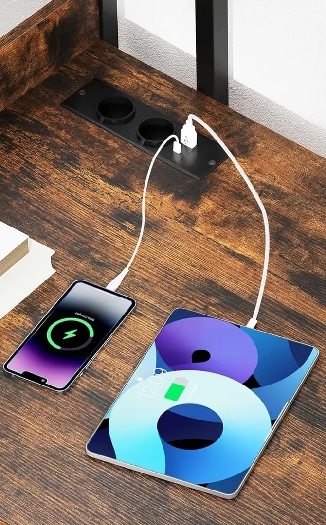 Письменный стол Costway JV10997DE-CF (Rustic Brown/Black)