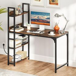 Письменный стол Costway JV10997DE-CF (Rustic Brown/Black) Thumb