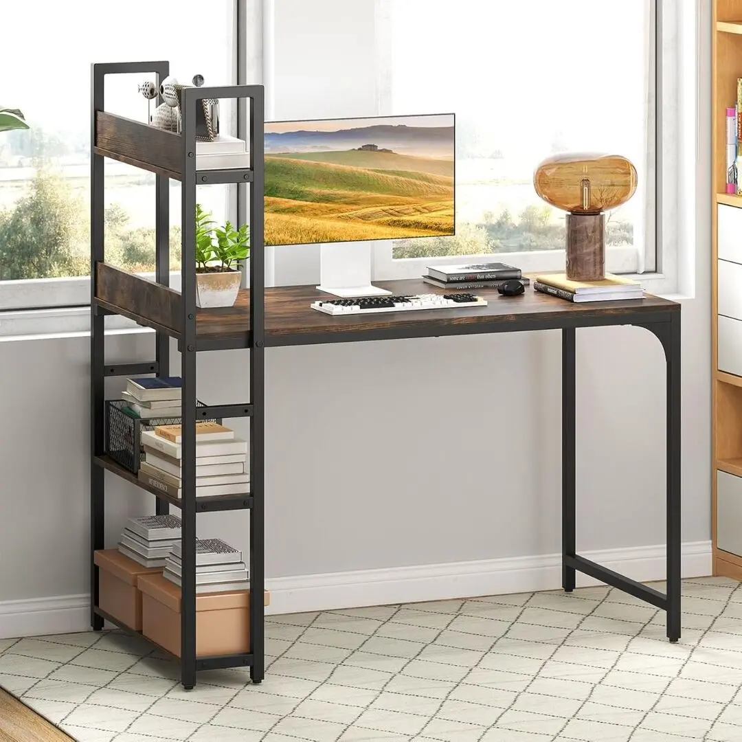 Письменный стол Costway JV10997DE-CF (Rustic Brown/Black)