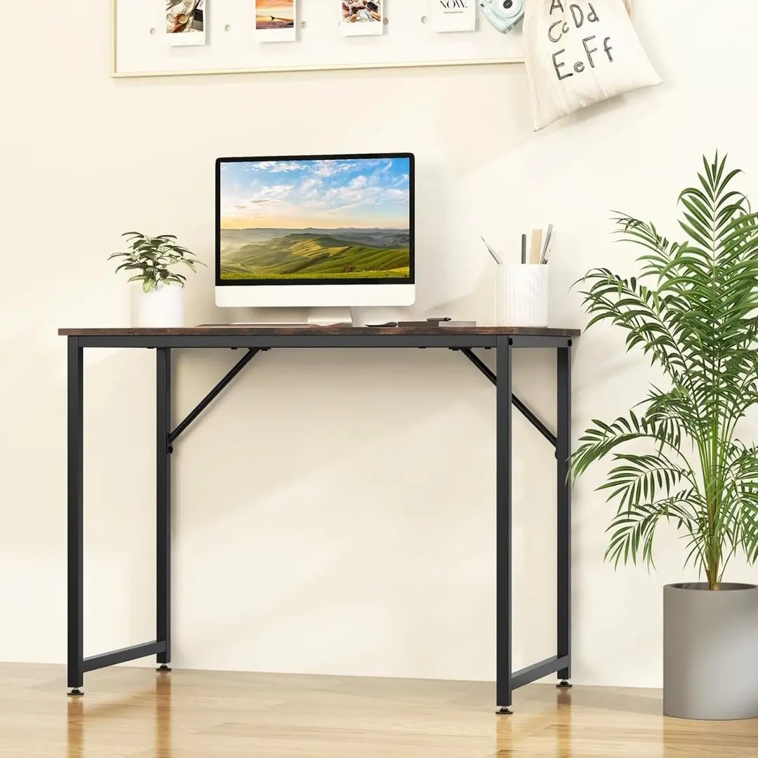 Masa de birou Costway JV11014CF (Brown/Black)