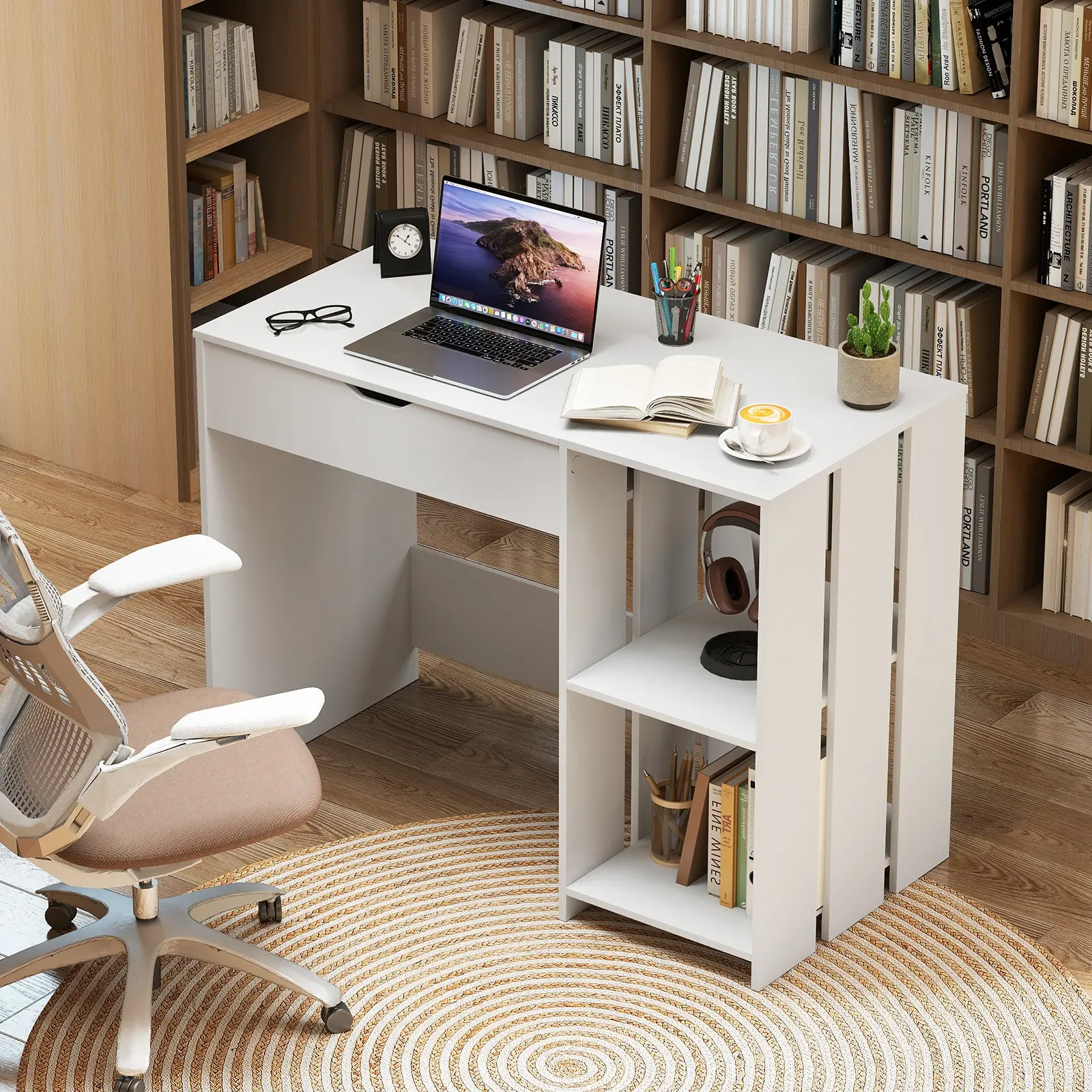 Masa de birou Costway JV11655WH (White)