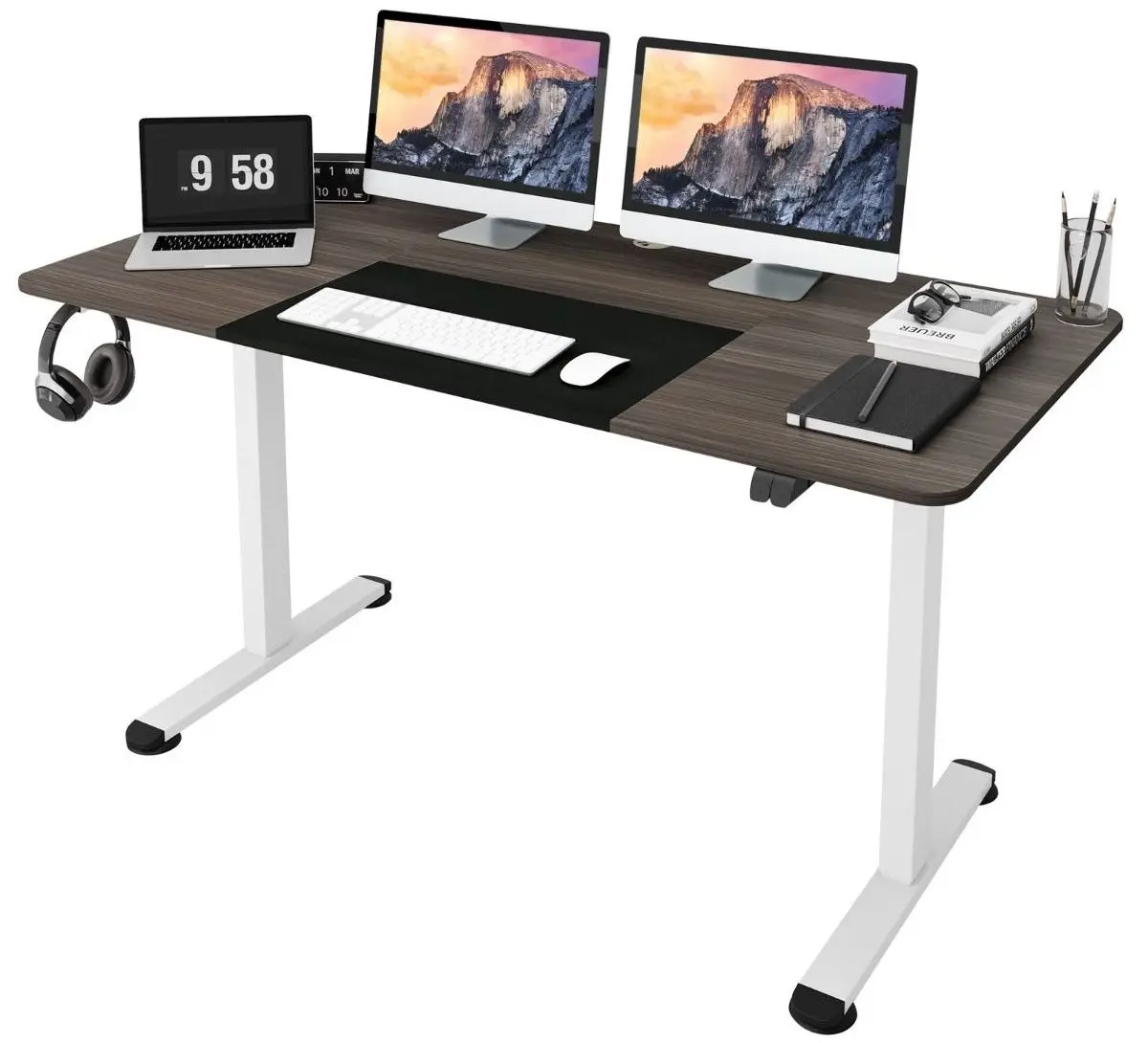 Masa de birou reglabila Costway JV10677DE-HS (Dark Grey)