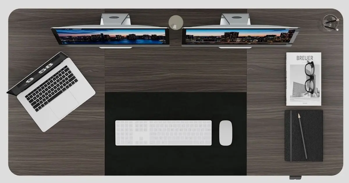 Masa de birou reglabila Costway JV10677DE-HS (Dark Grey)