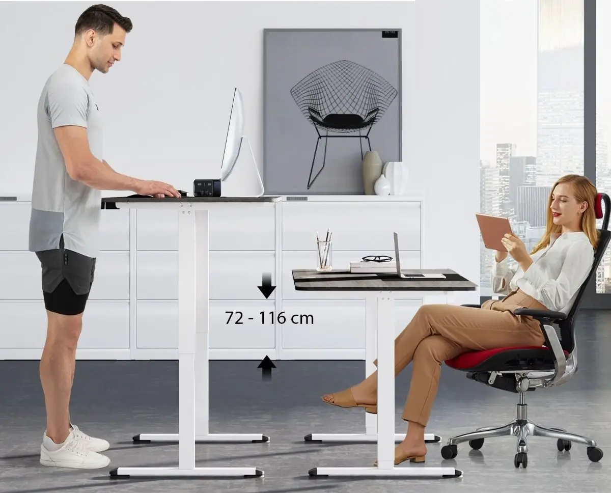 Masa de birou reglabila Costway JV10677DE-HS (Dark Grey)