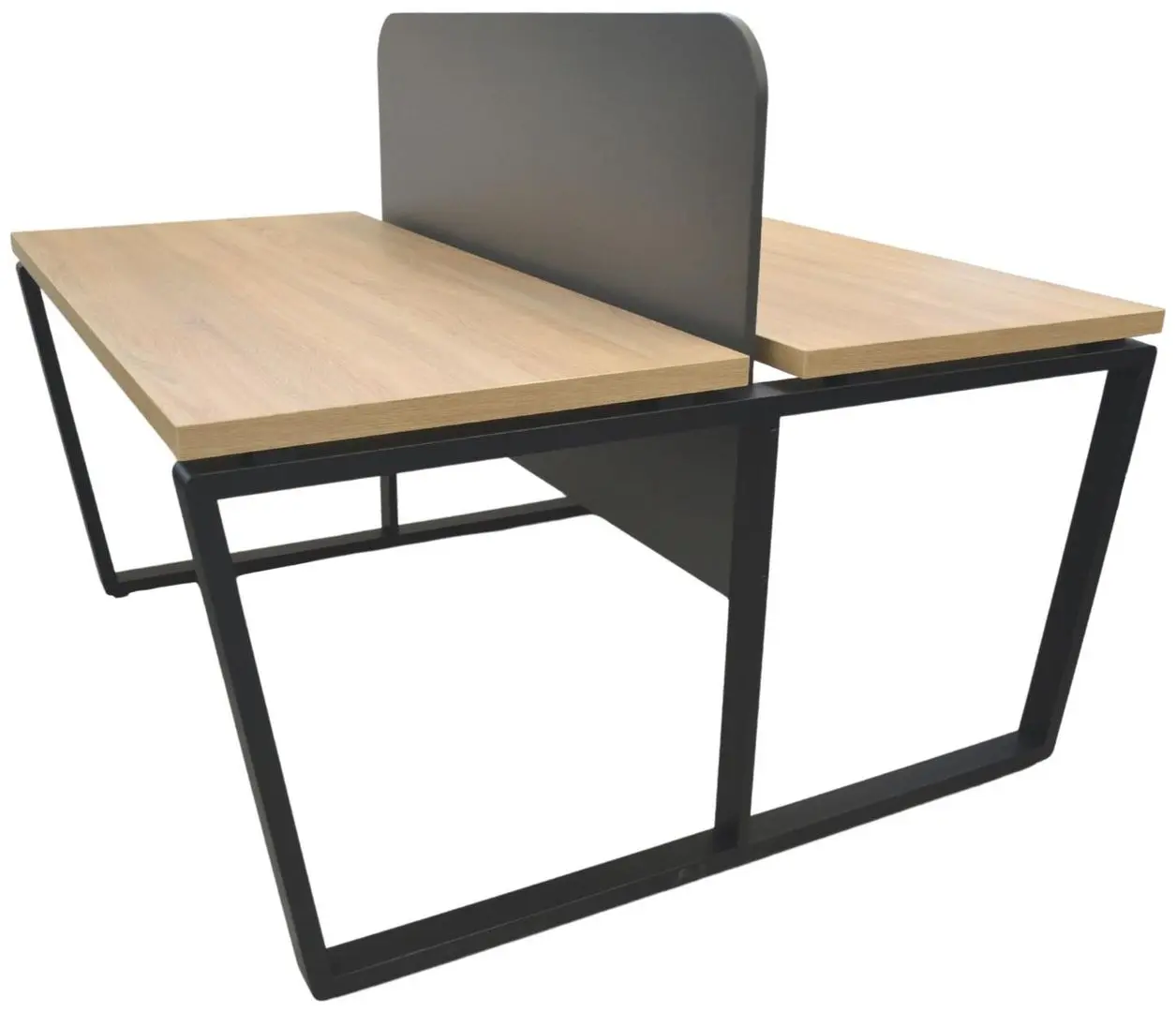 Masa dubla de birou DP B-136 Double (Natural Wood/Black)