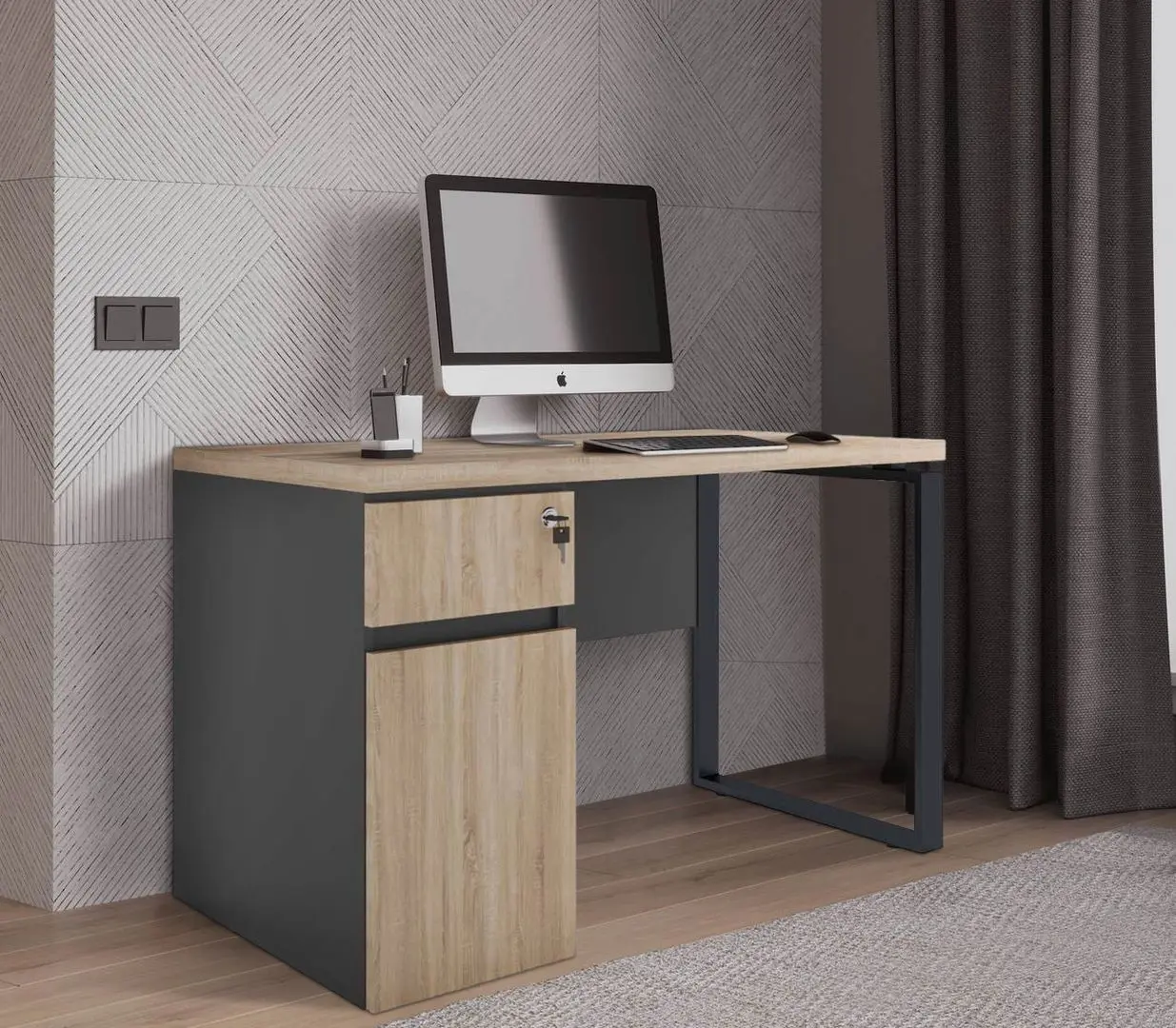 Письменный стол DP Box 120x60 (Sonoma/Black)