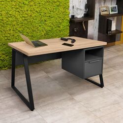 Письменный стол DP Enzo 130x75 с ящиком (Sonoma/Anthracite/Black)