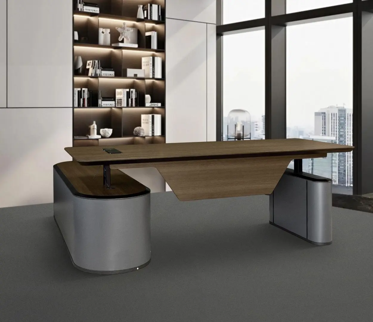 Masa de birou reglabila DP Concord (Wood/Grey)