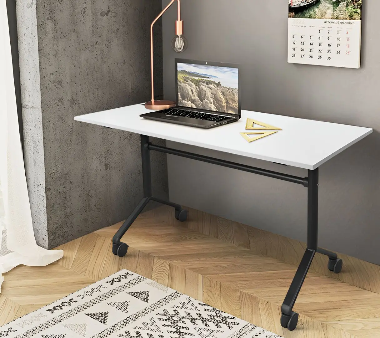 Masa rabatabila DP 139x68 (White/Black)