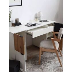 Masa de birou Fabrik Home Mateo (Ash White/Ewok Oak) Thumb