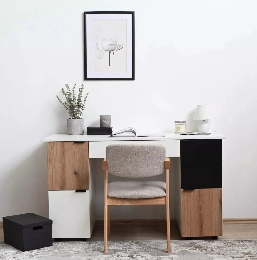 Masa de birou Fabrik Home Mateo (Ash White/Ewok Oak)