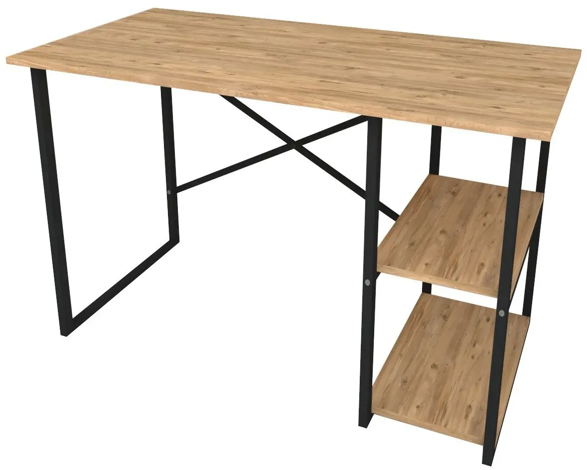 Masa de birou Bofigo 2 rafturi (Pine/Black)