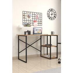 Masa de birou Bofigo 2 rafturi (Pine/Black) Thumb