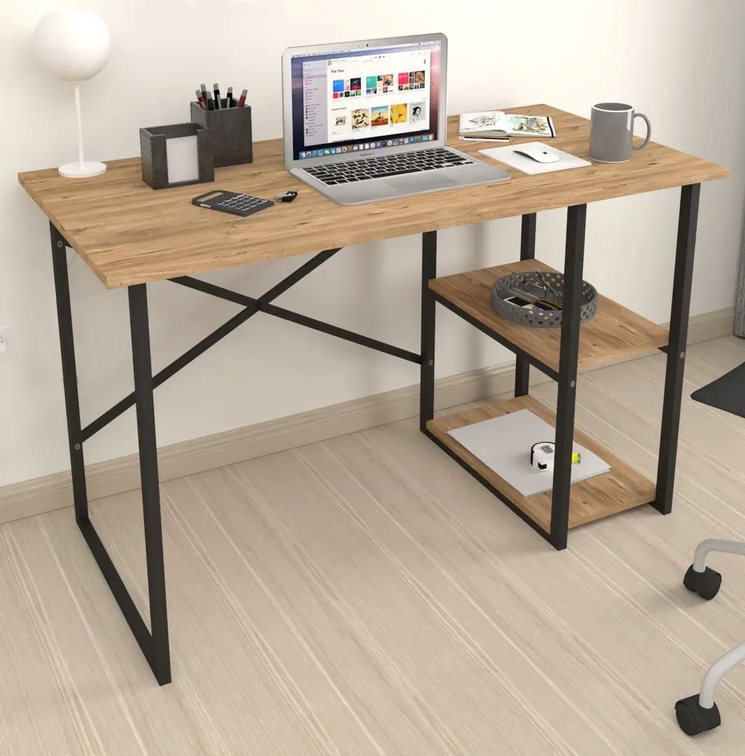 Masa de birou Bofigo 2 rafturi (Pine/Black)