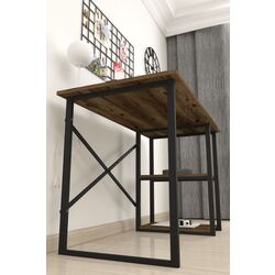 Masa de birou Fabulous 2 rafturi (Walnut/Black) Thumb