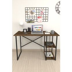 Masa de birou Fabulous 2 rafturi (Walnut/Black) Thumb