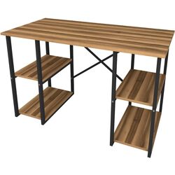 Masa de birou Bofigo 4 rafturi (Walnut/Black) Thumb