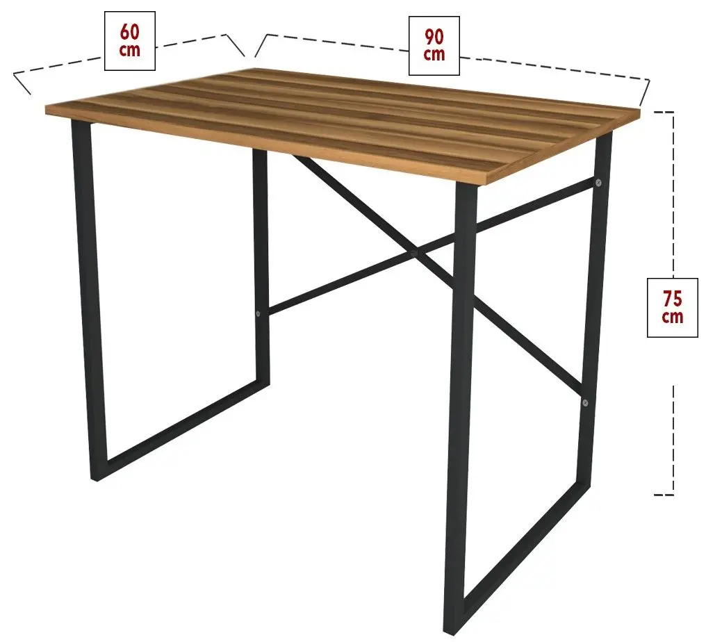 Masa de birou Bofigo 60 (Walnut/Black)