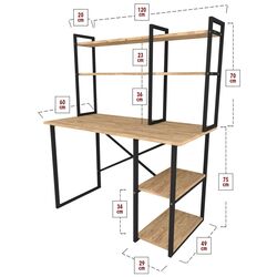 Письменный стол Bofigo с надставкой (Pine/Black) Thumb