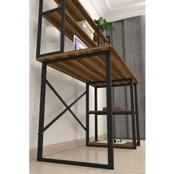 Masa de birou Bofigo cu etajera (Walnut/Black) Thumb