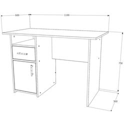 Masa pentru calculator Haaus Porto (Ferrara Oak/Platinum) Thumb
