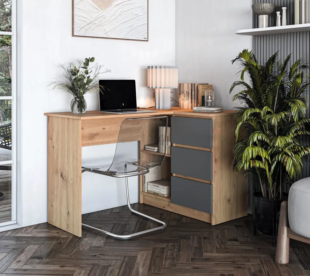 Письменный стол Halmar Bega (Artisan Oak/Graphite)