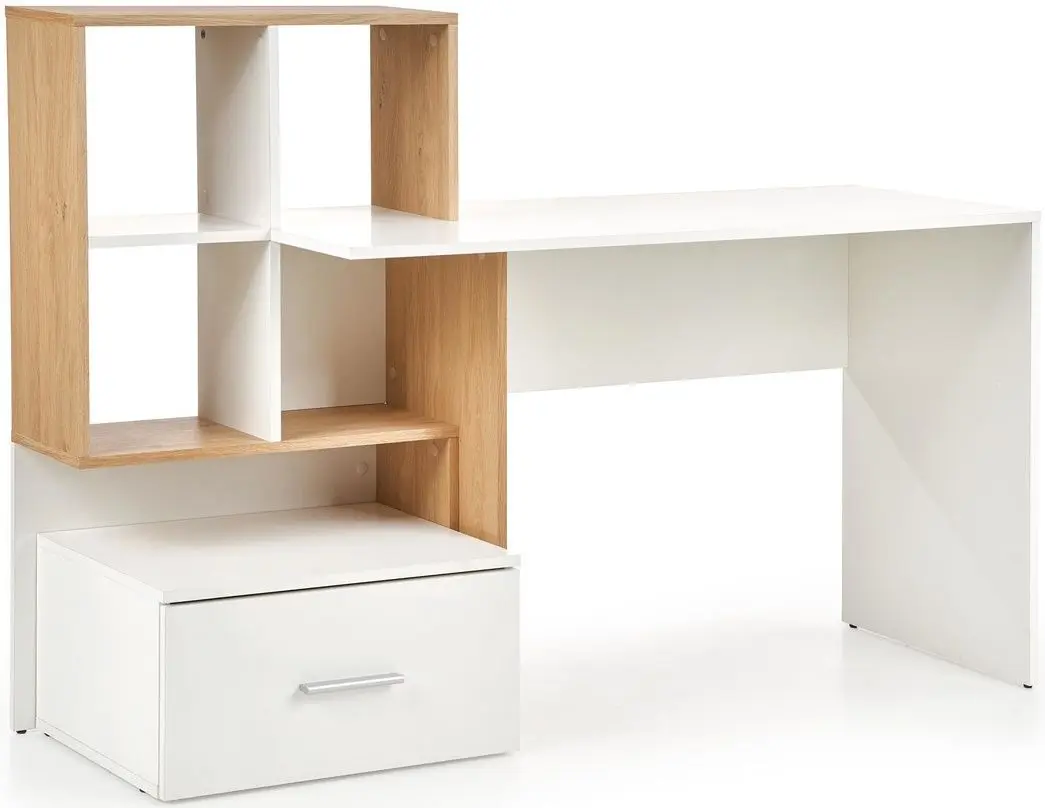 Masa de birou Halmar Grosso (Gold Oak/White)