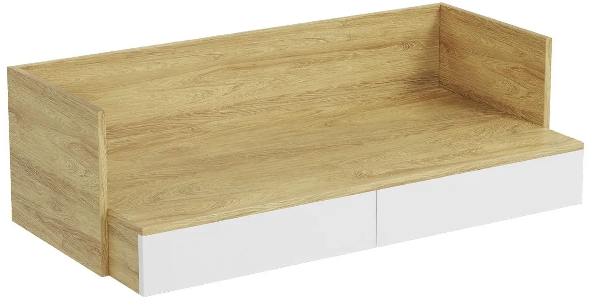 Masa de birou Halmar Mobius 2S suspendat (Hickory Natural/Alpine White)