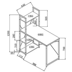 Письменный стол Halmar Narvik B1 (Sonoma Oak/Black) Thumb
