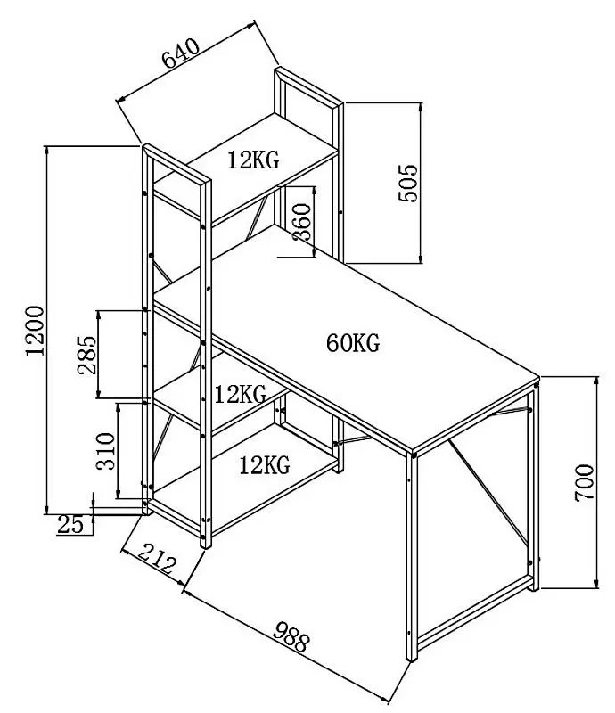 Письменный стол Halmar Narvik B1 (Sonoma Oak/Black)