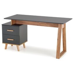 Masa de birou Halmar Sergio (Anthracite/Wotan Oak) Thumb