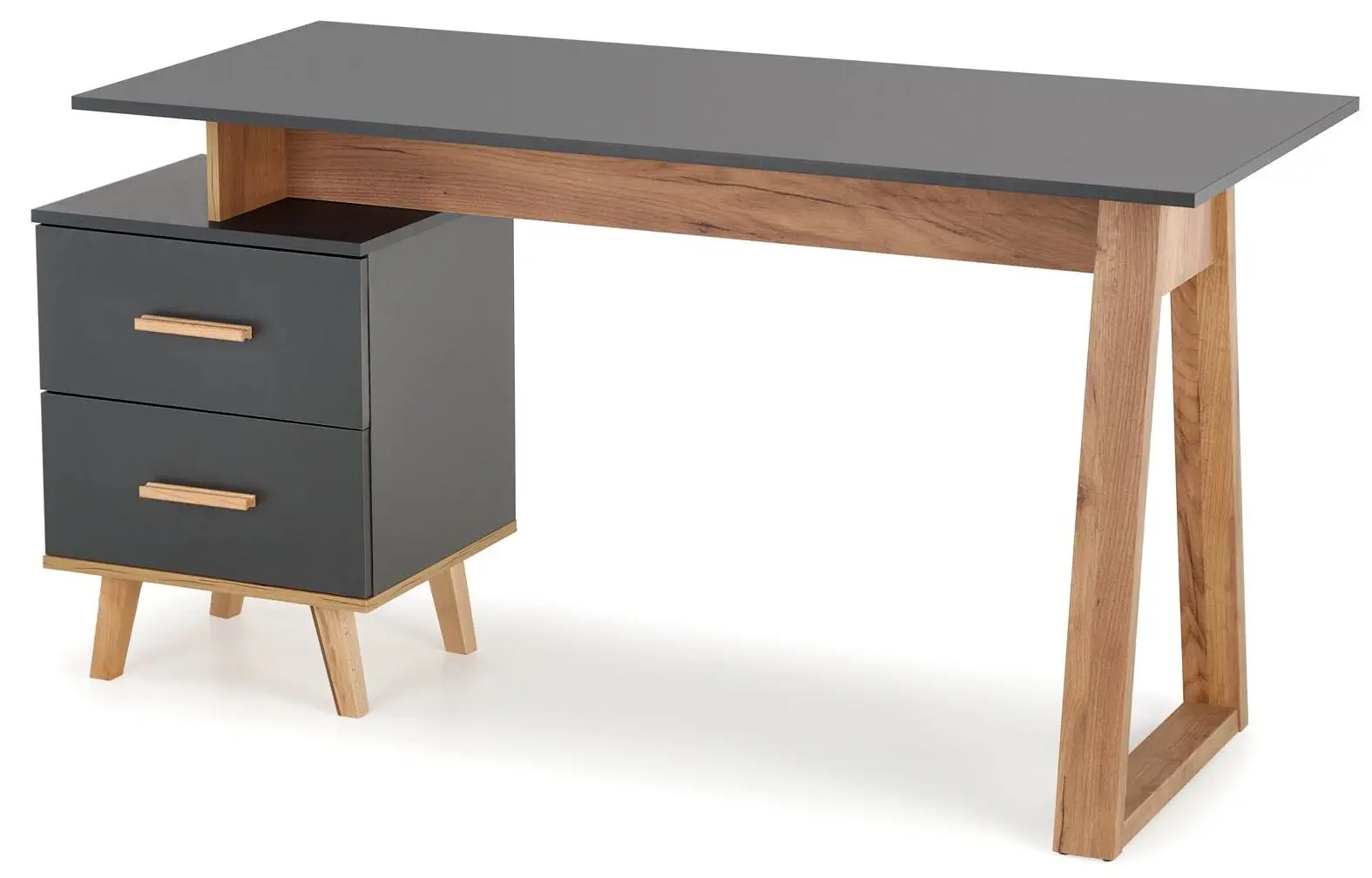 Masa de birou Halmar Sergio (Anthracite/Wotan Oak) - 4