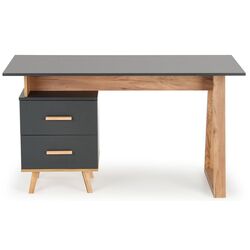 Masa de birou Halmar Sergio (Anthracite/Wotan Oak) Thumb