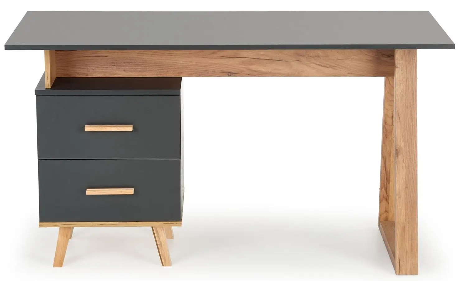 Masa de birou Halmar Sergio (Anthracite/Wotan Oak) - 3