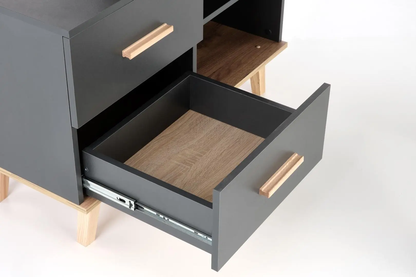 Masa de birou Halmar Sergio (Anthracite/Wotan Oak) - 6