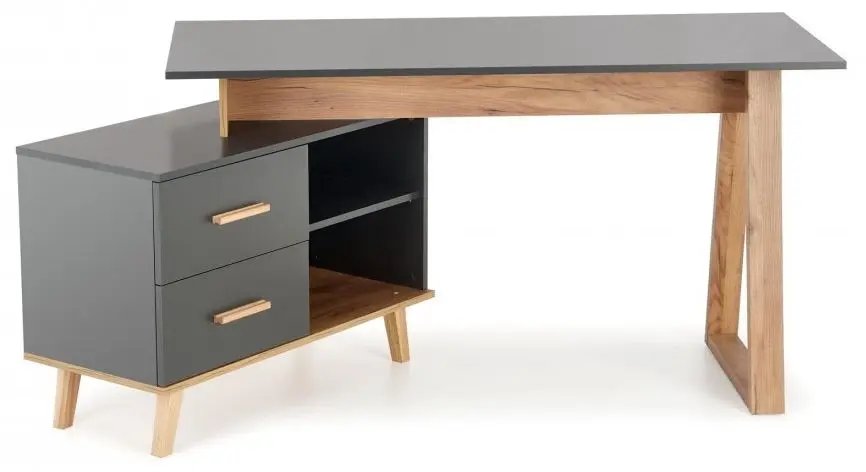 Masa de birou Halmar Sergio XL (Anthracite/Wotan Oak)