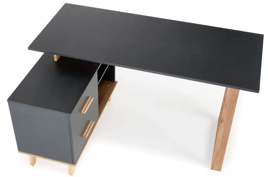 Masa de birou Halmar Sergio XL (Anthracite/Wotan Oak)