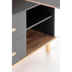 Masa de birou Halmar Sergio XL (Anthracite/Wotan Oak) Thumb