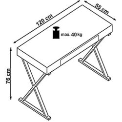 Стол письменный Halmar B31 (White/Chrome) Thumb