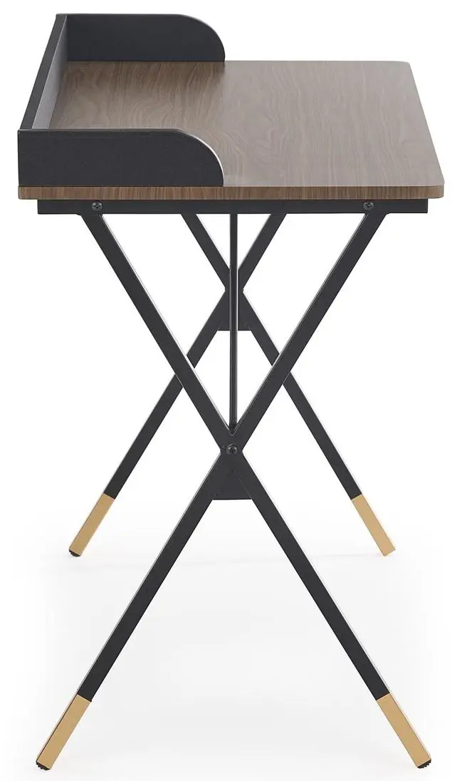 Masa de birou Halmar B37 (Black/Nut/Gold)