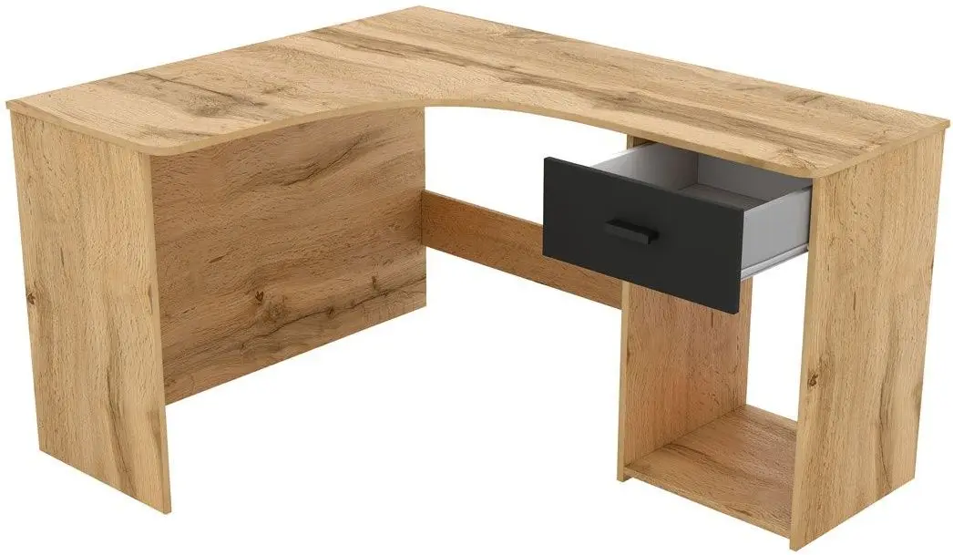 Masa de birou Helvetia Corner 24N2LU03 (Wotan Oak/Gray)