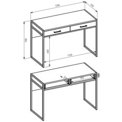 Masa de birou Helvetia Kammy №03 2S (Spruce Appenzeller/Black) Thumb